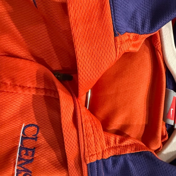 Nike‎ Team Clemson Tigers Orange Quarter Zip Performance Shirt Mens fit dry - Picture 11 of 16
